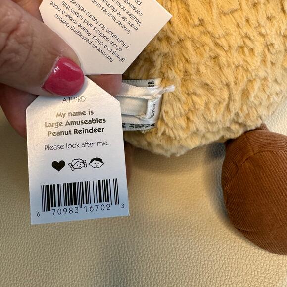 Jellycat Peanut Reindeer Large NEW! Jellycat FAST SHIP Jellycat Christmas - Picture 8 of 8